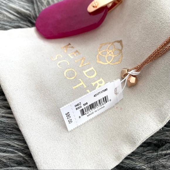 NEW Kendra Scott Inez 14k roseGold adjustable pendant - Picture 3 of 7